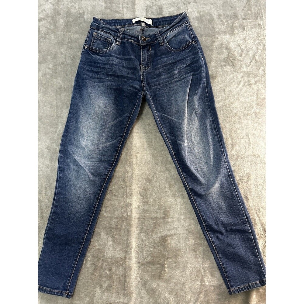 I&M Jeans Womens Skinny Blue Denim Mid Rise Stretch Faded Wash Size 3